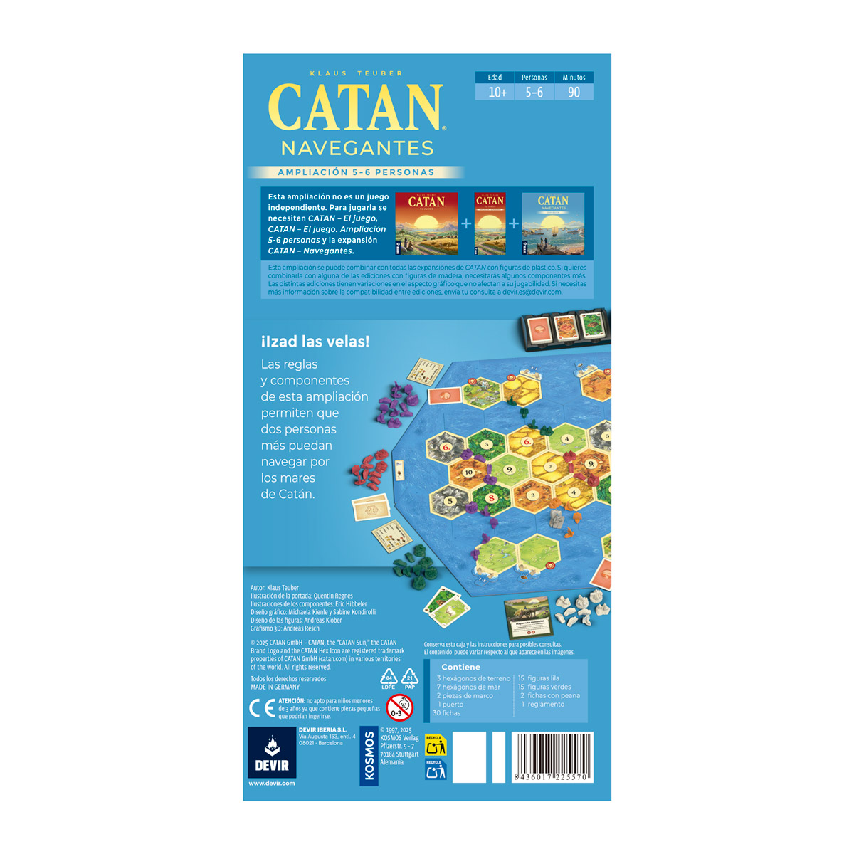 Catan: ampliación 5-6 jugadores Navegantes – Devir Américas