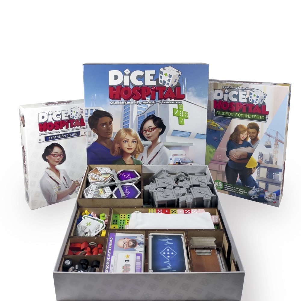 Inserto compatible con DICE HOSPITAL (Base + Exp. Cuidado Comunitario + Exp. Deluxe)
